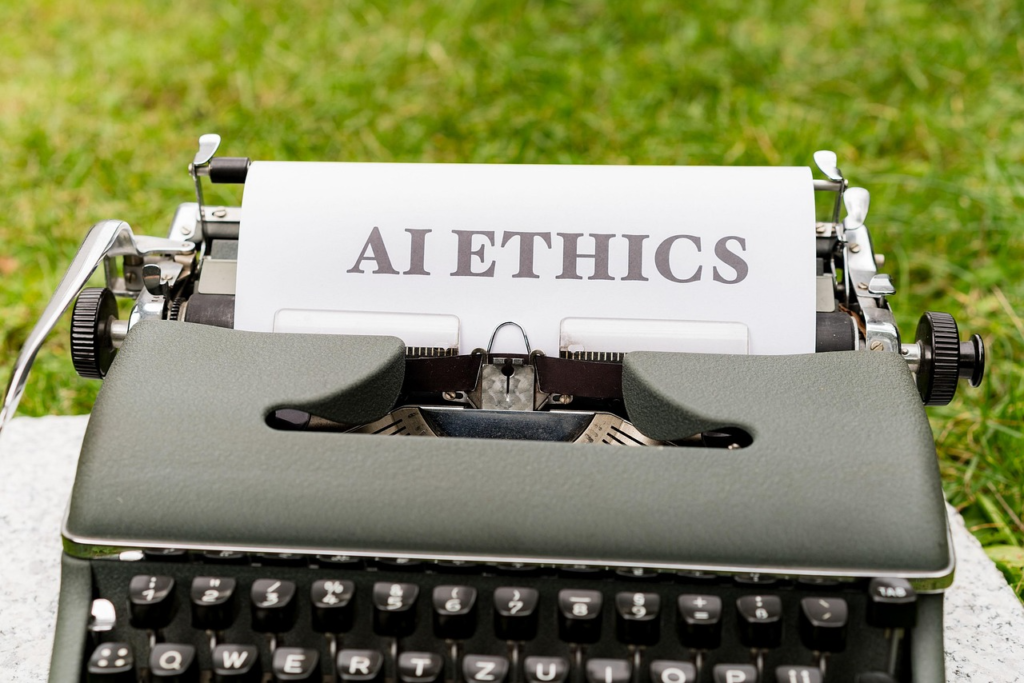 AI ethics typed on paper in typewriter
