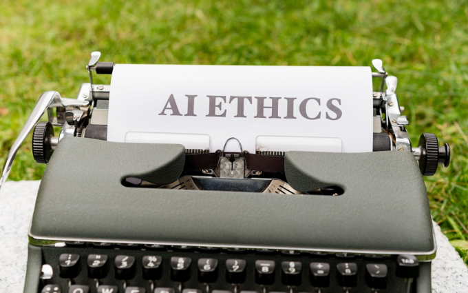 AI ethics typed on paper in typewriter